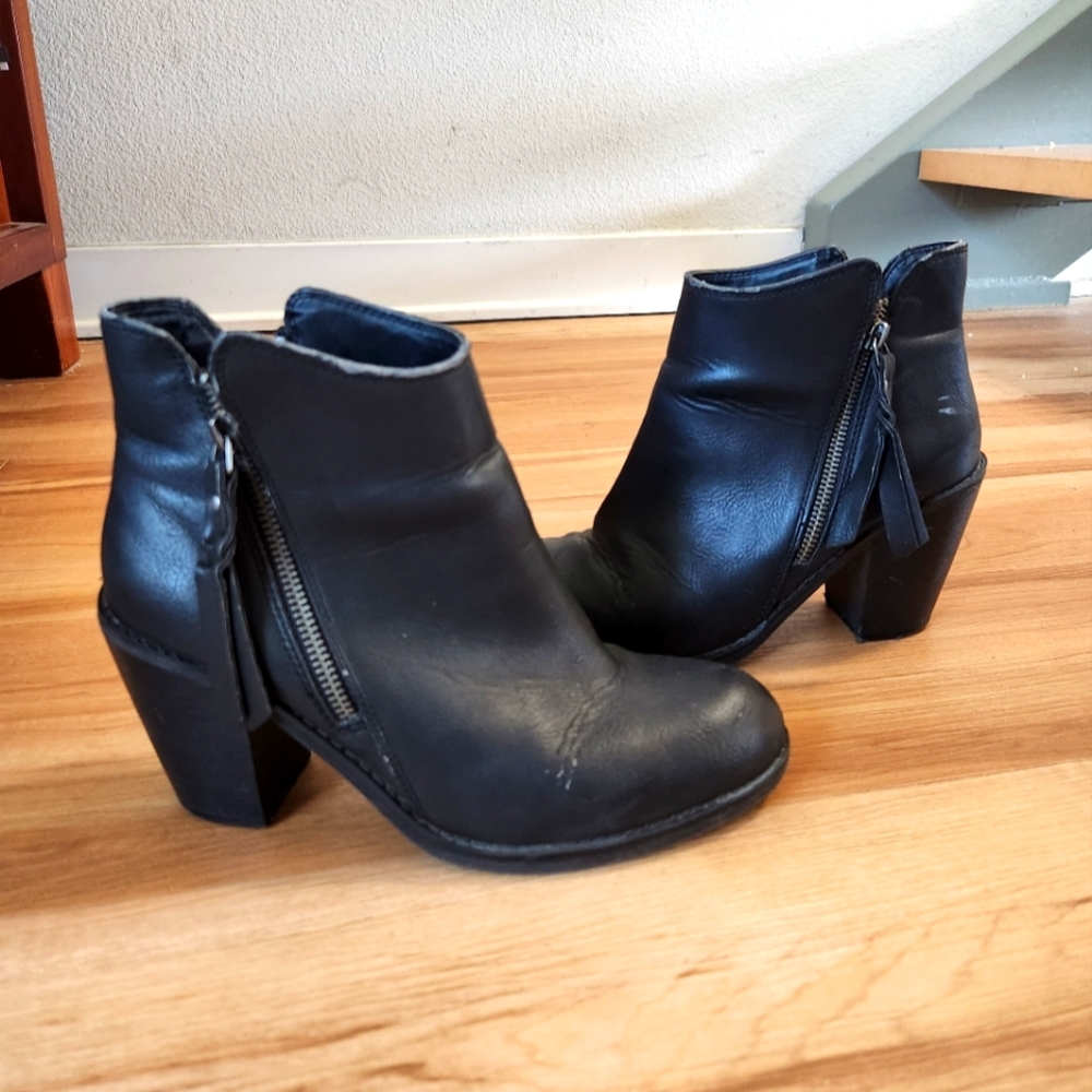 American Rag Black Leather Ankle Boots